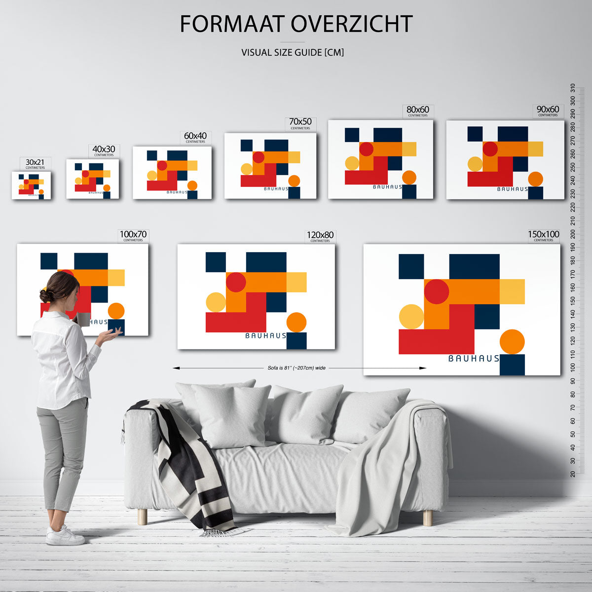 Vormen en vlakken – Bauhaus poster als geometrische wanddecoratie
