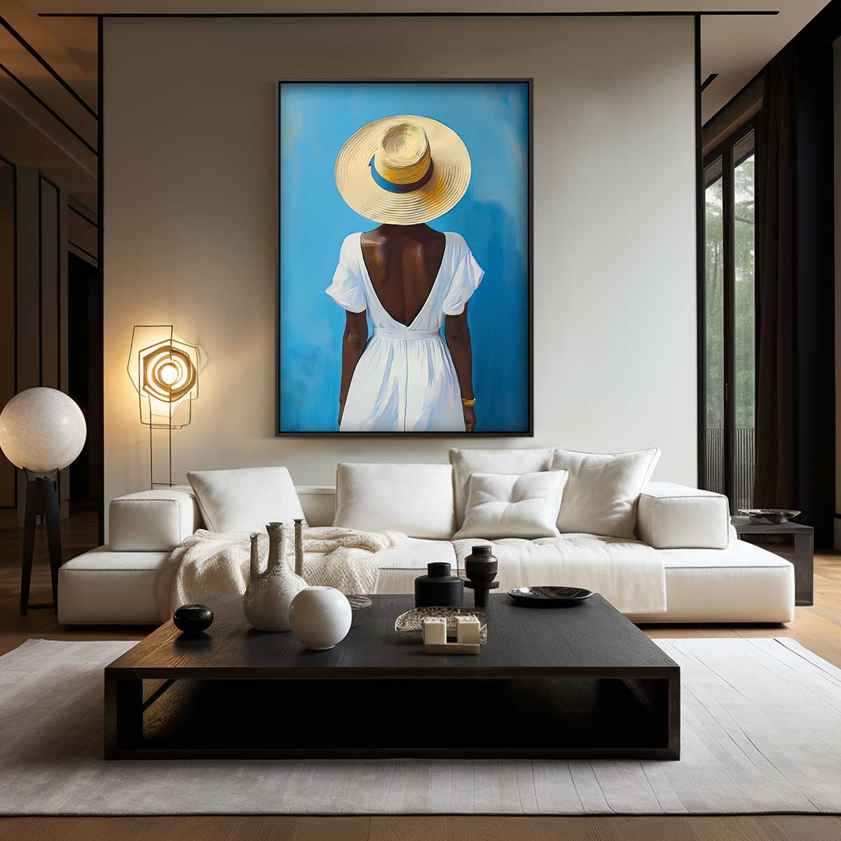 Zomerse Elegantie – kunstwerk met zwarte baklijst