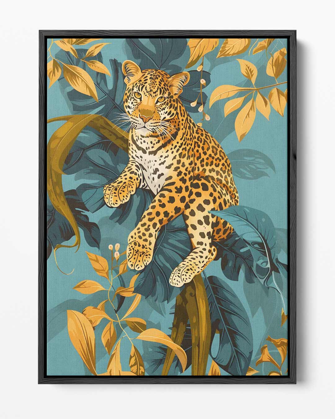 Luipaard in de Jungle – portret kunstwerk als wanddecoratie
