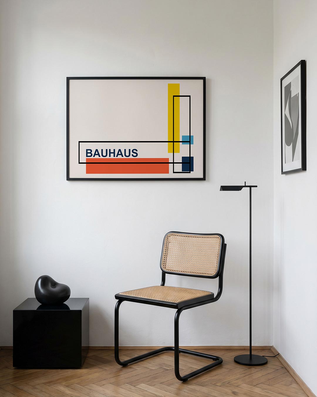 Vormen en lijnen – geometrische Bauhaus poster in liggend formaat