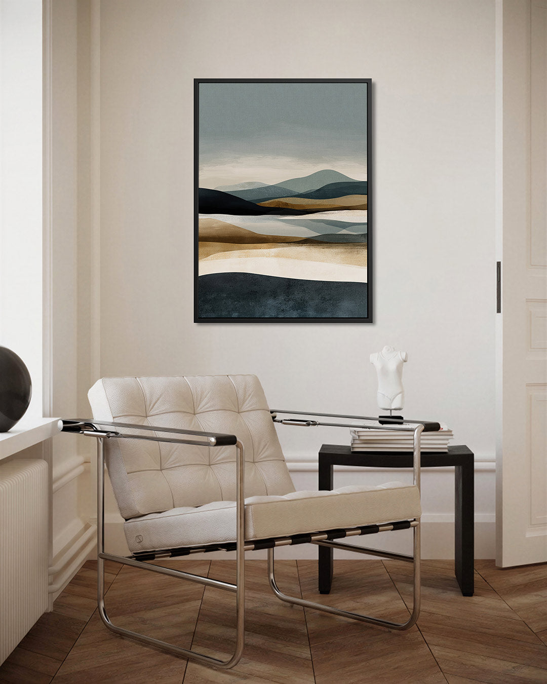 Gelaagde landschap compositie – kunstwerk als stijlvolle wanddecoratie