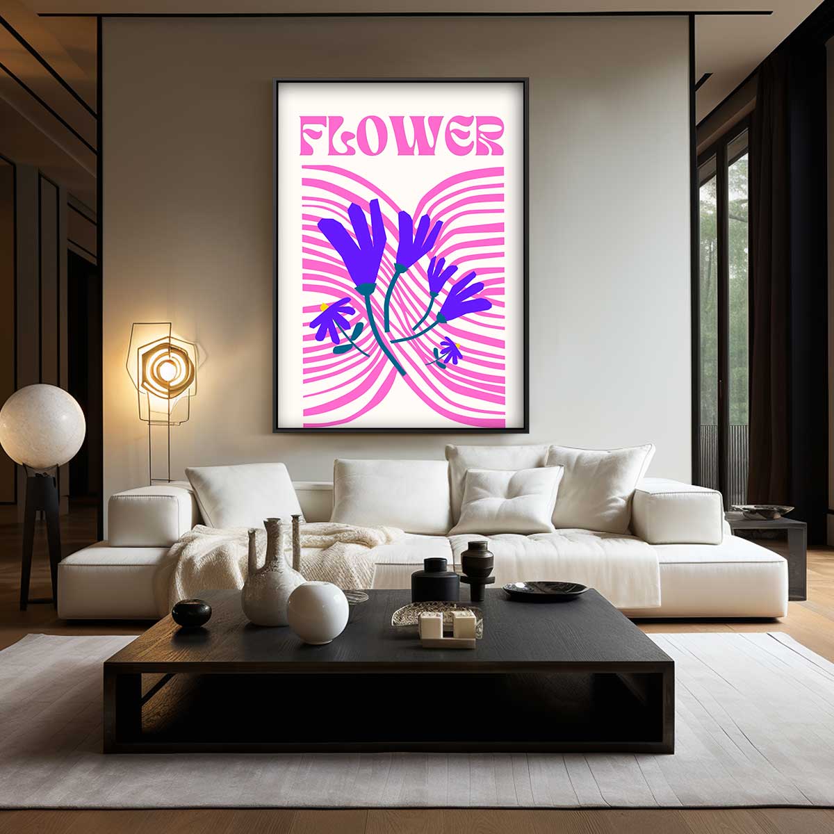Vrolijke Bloemenexplosie – dibond wanddecoratie in staand formaat