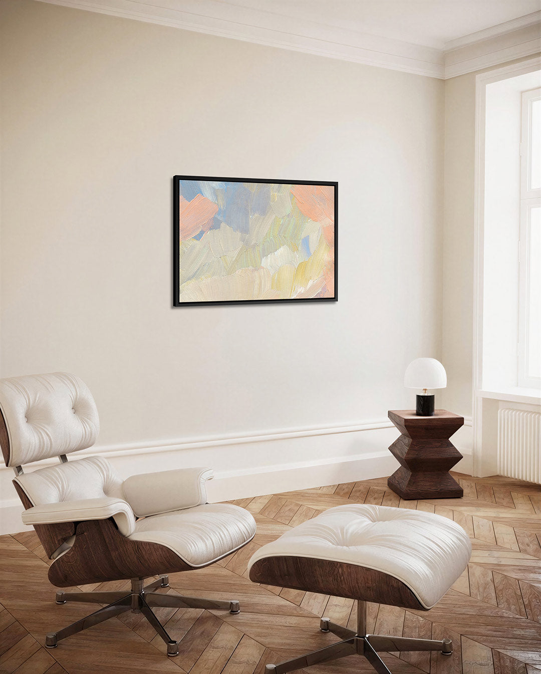 Zachte kleuren compositie – alternatieve weergave van het kunstwerk