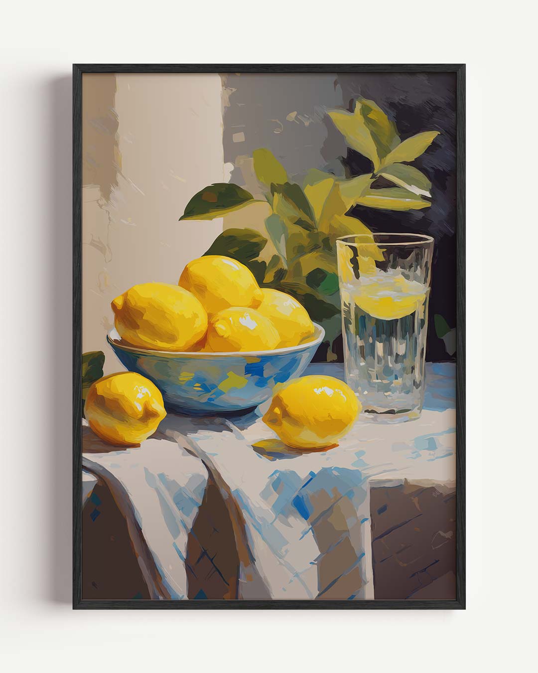 Zonnige Citroentafel – keuken portret poster als wanddecoratie