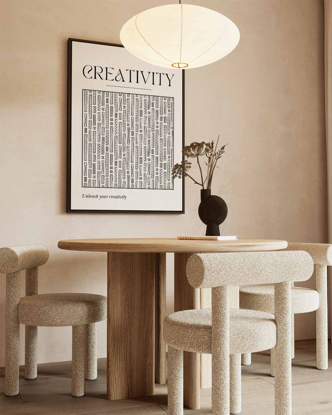 Creatieve Inspiratie Poster – kunstwerk met zwarte baklijst