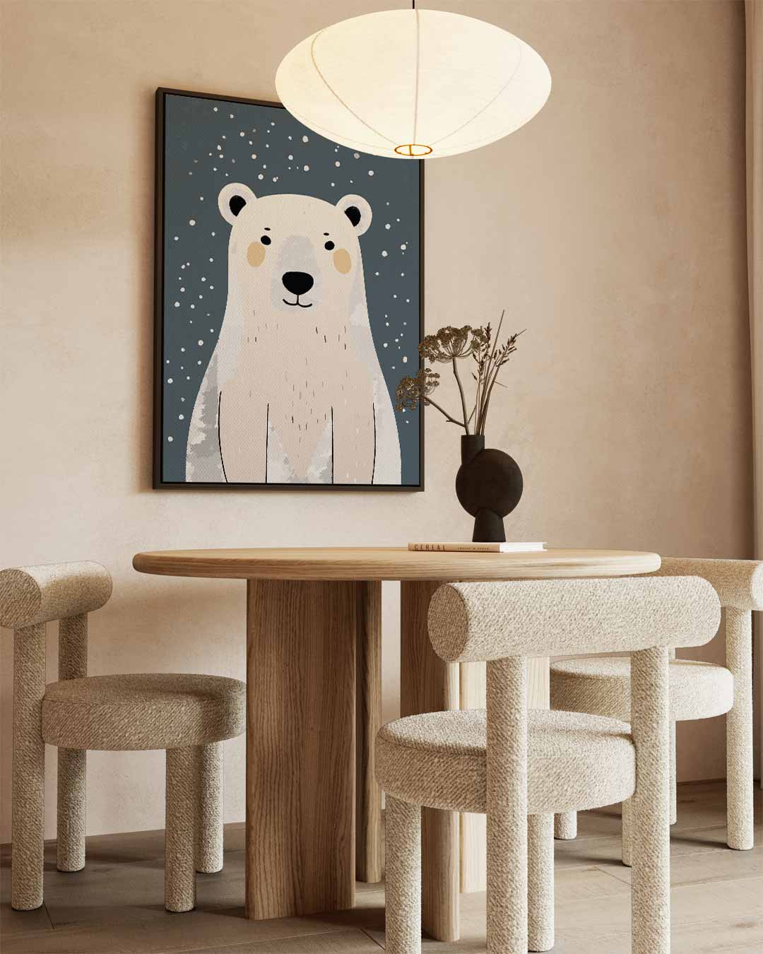 Schattige IJsbeer Illustratie – staand kunstwerk voor modern interieur