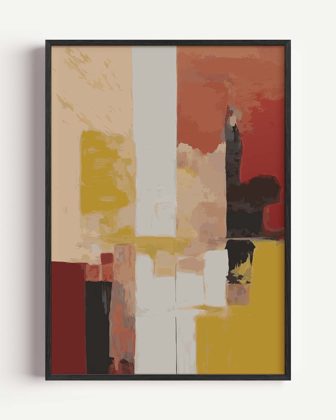 Kleurrijke Abstracte Compositie – kleurrijke abstracte portret poster als wanddecoratie