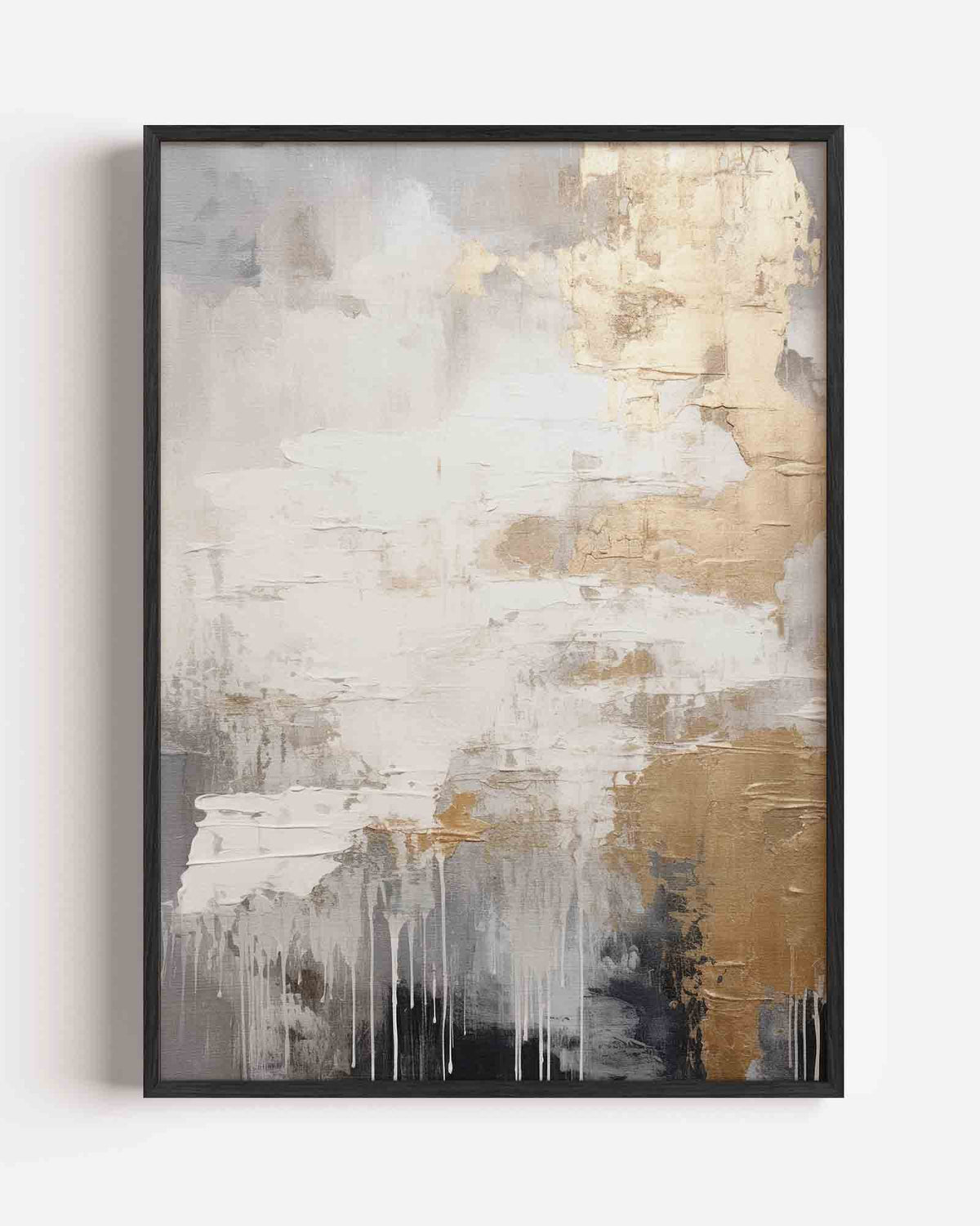 Goud en grijs abstracte – zacht abstracte portret poster als wanddecoratie