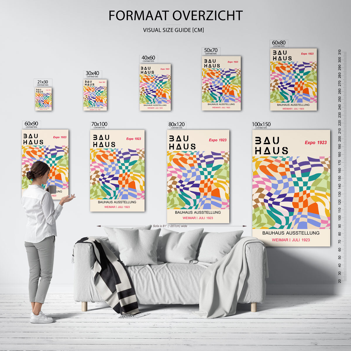 Vorm en kleurvlakken – geometrische poster in Bauhaus-stijl van WallArtistic