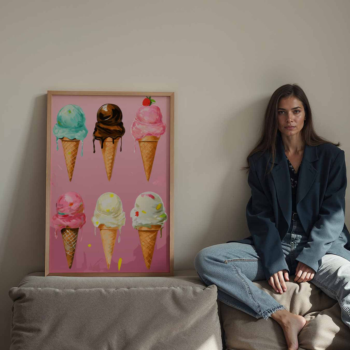 Zoete IJsco Fantasie – staande keuken wanddecoratie van WallArtistic