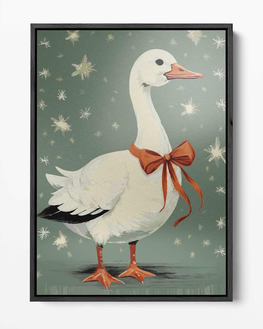 Gans met Strik en Sterrenhemel – portret kunstwerk als wanddecoratie