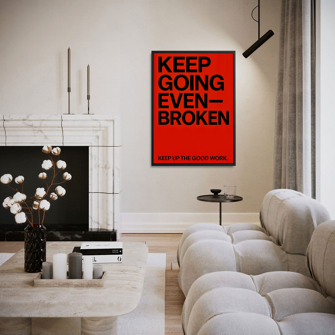 Motiverende typografie – moderne staande wandkunst