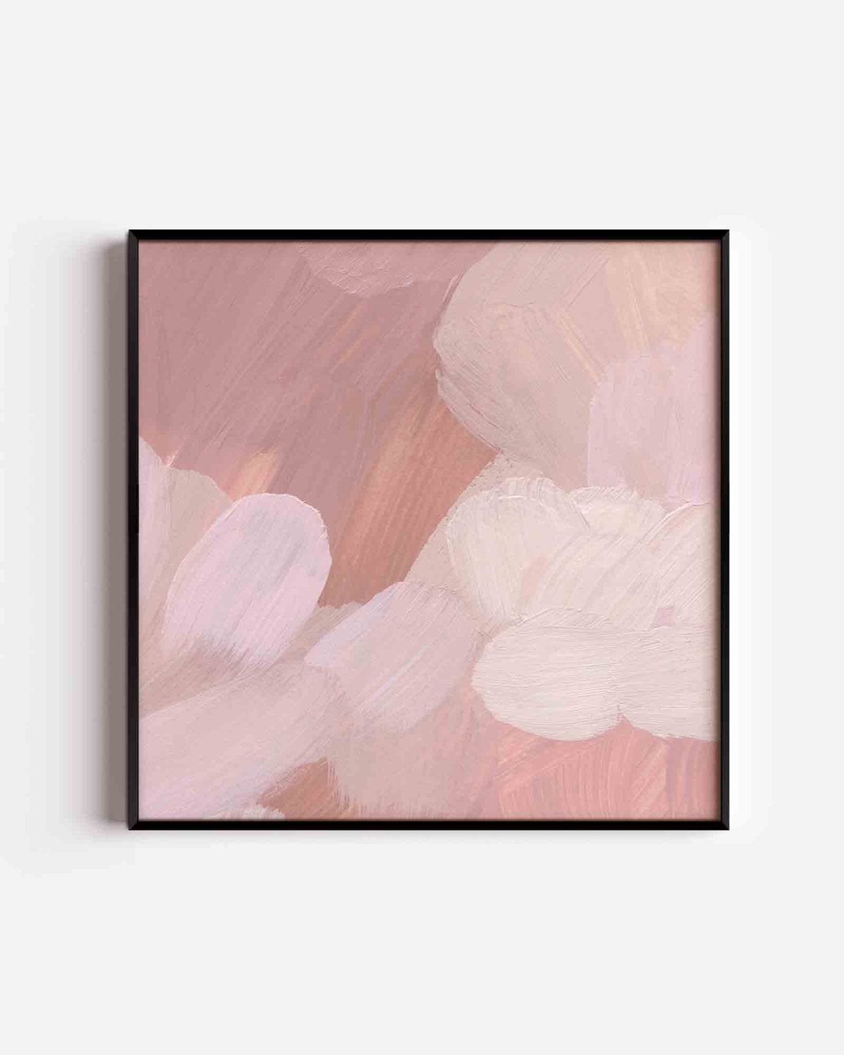 Abstracte roze penseelstreken – schilderkunst vierkante poster als wanddecoratie