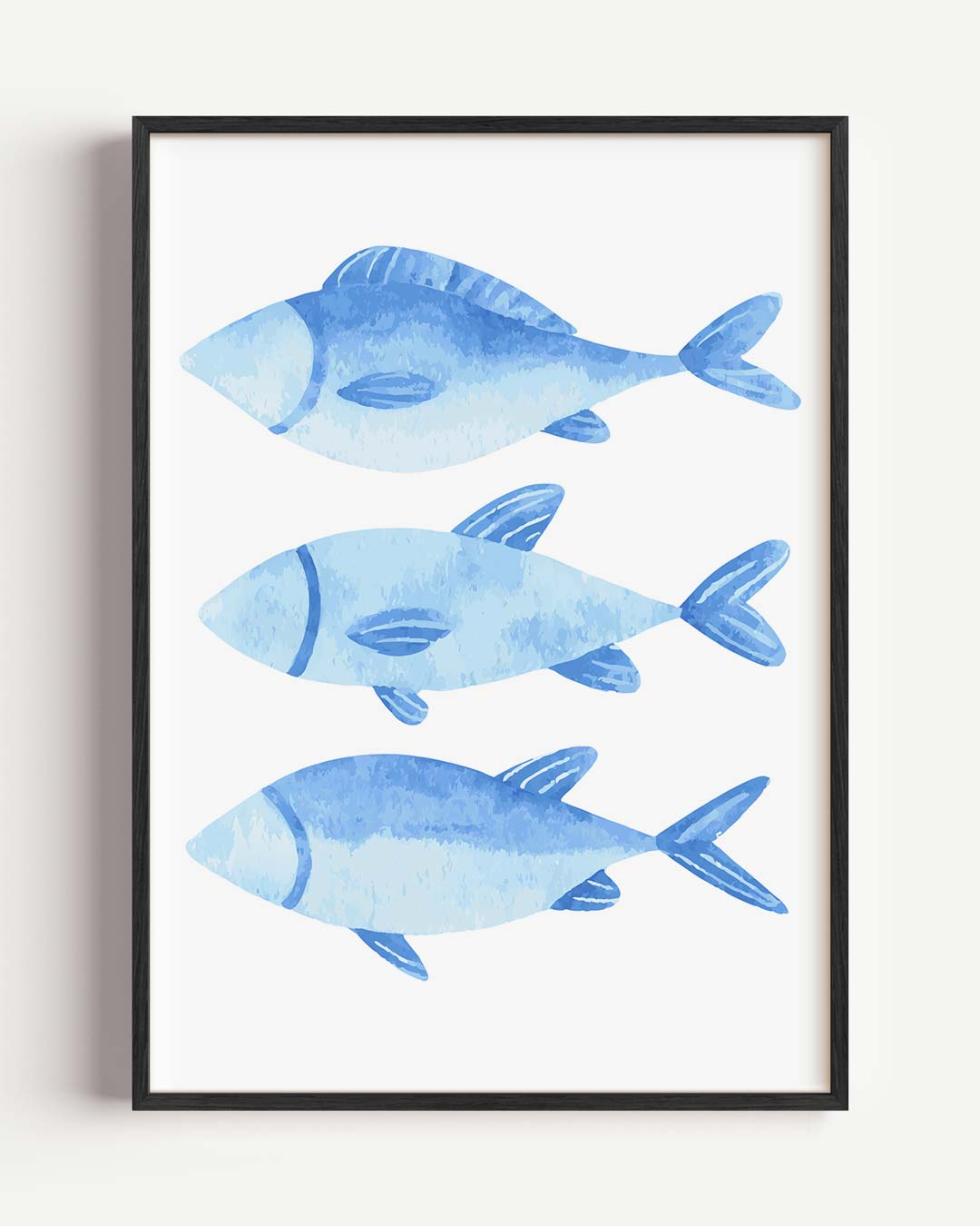 Waterverf Vissen Kunst – dieren portret poster als wanddecoratie