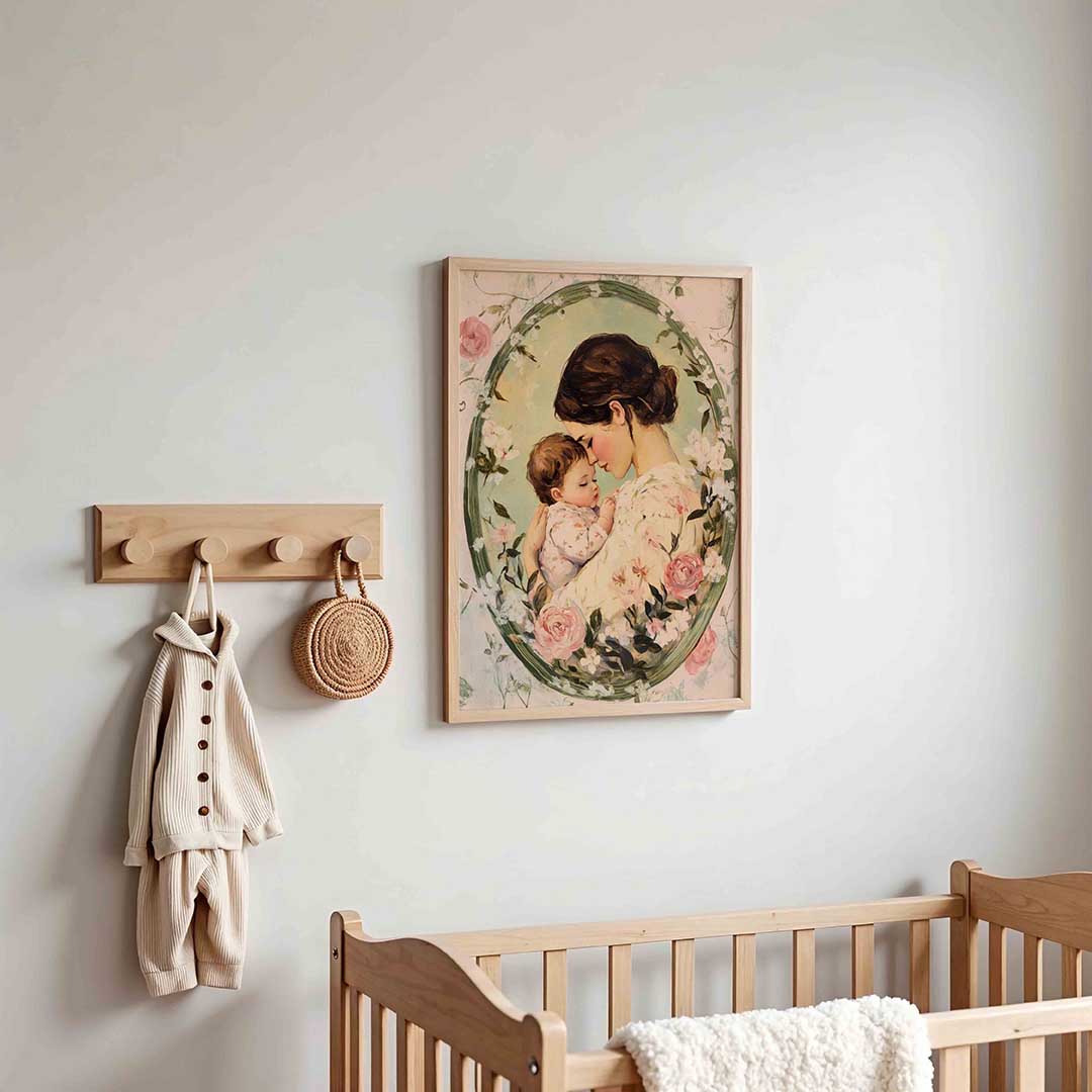 Moeder en kind omarmd – kinderposter in staand formaat
