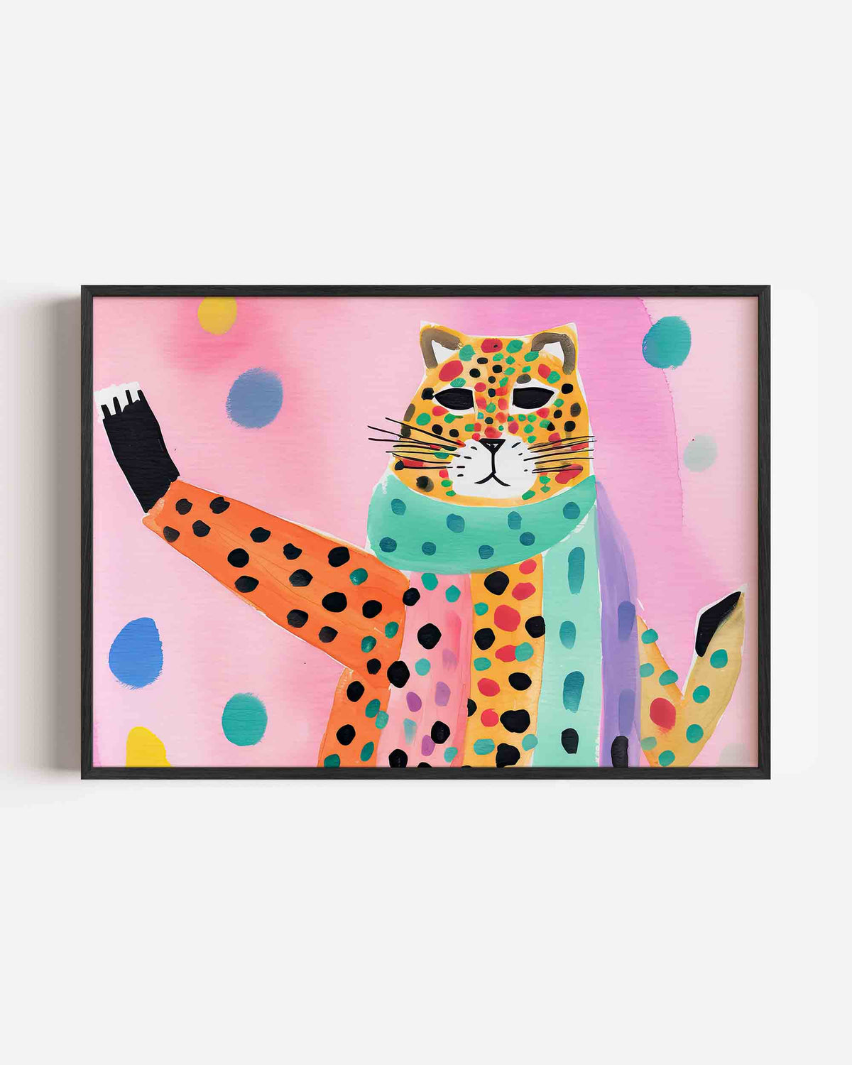 Gekleurde luipaard – landscape kinderposter als wanddecoratie