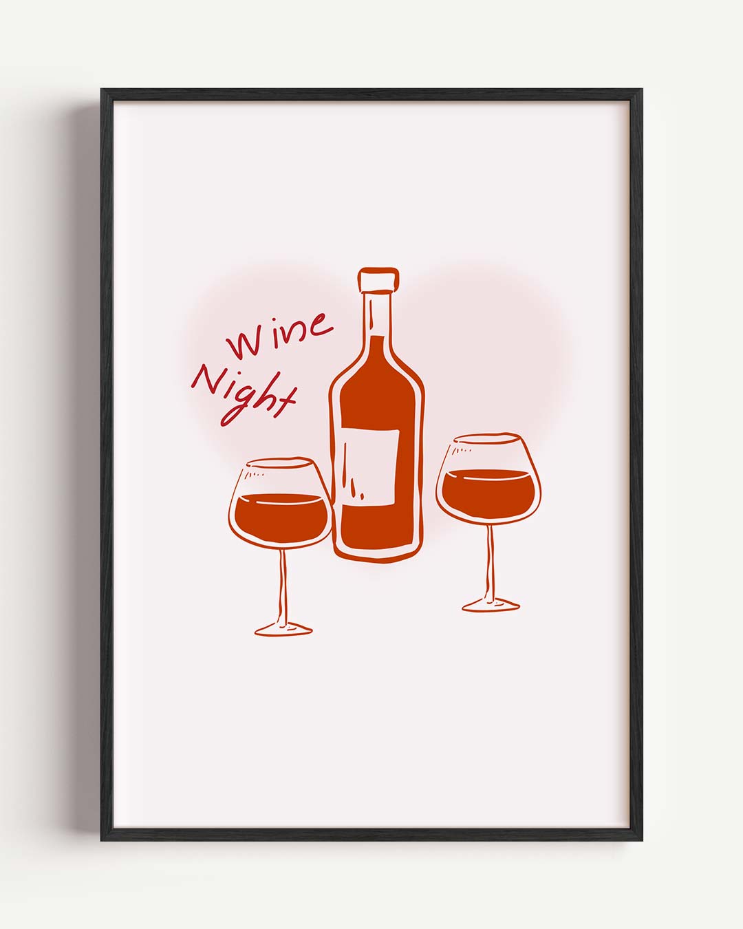 Wijnavond Illustratie – keuken portret poster als wanddecoratie