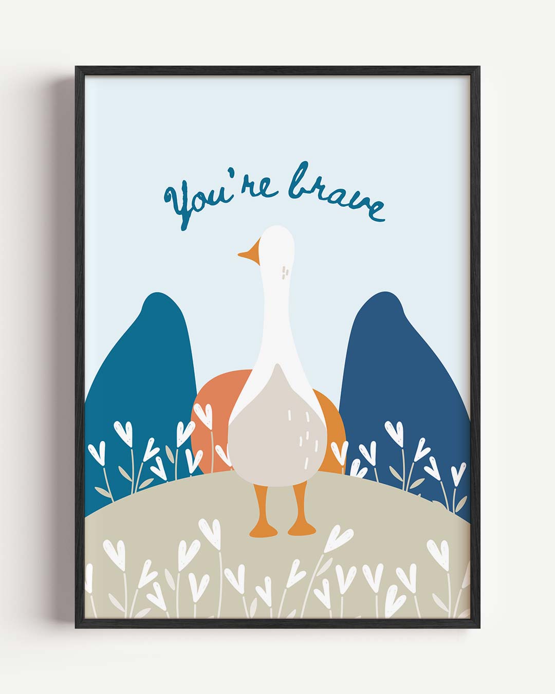 Dappere Gans – kids portret poster als wanddecoratie