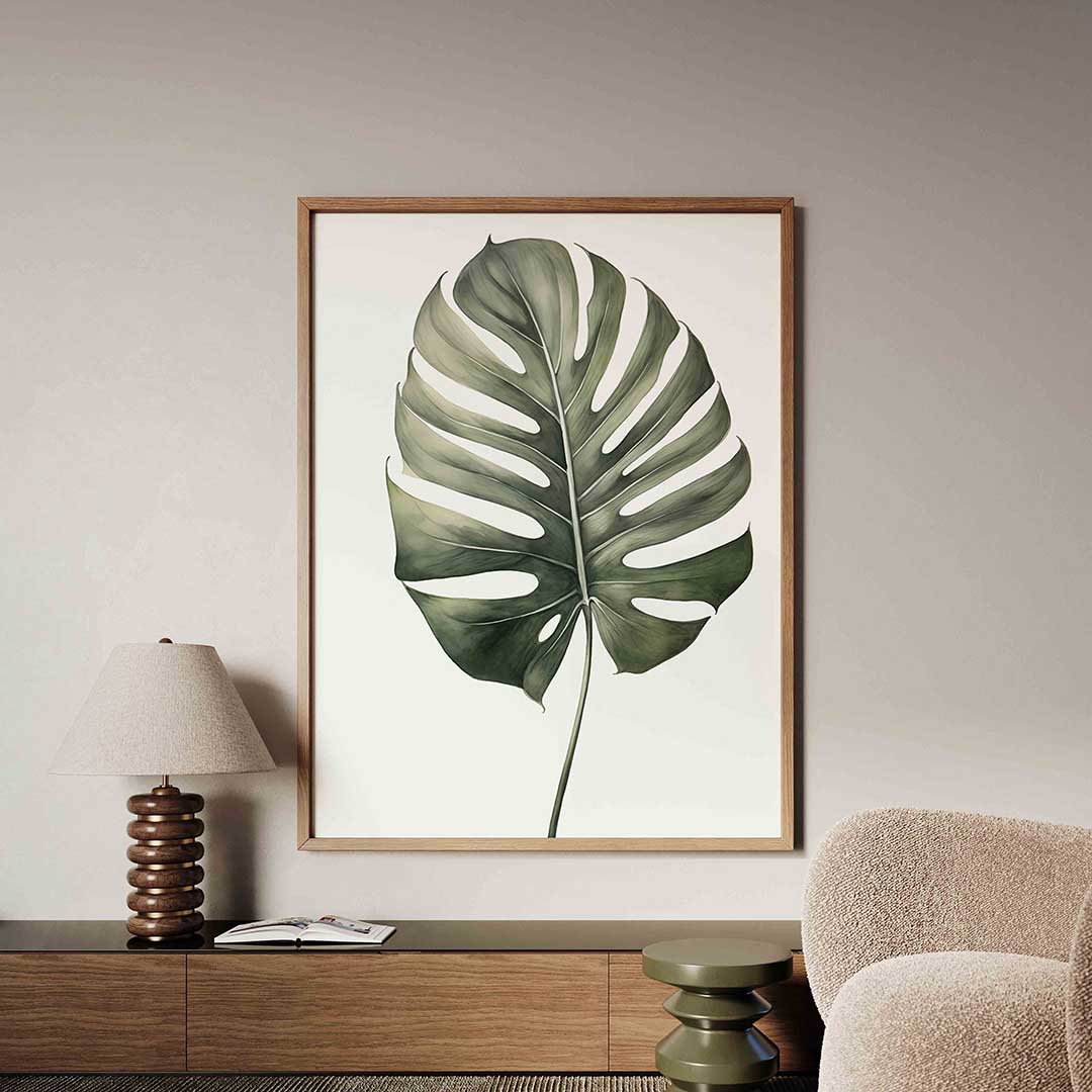 Monstera blad – tropische jungle poster in staand formaat