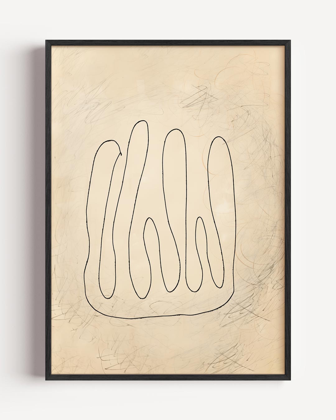 Abstracte Lijntekening – botanische portret poster als wanddecoratie
