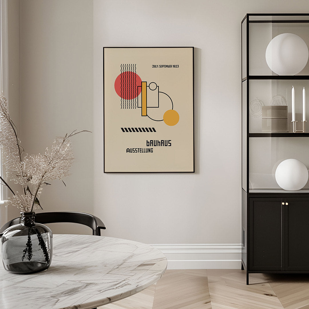 Vormen en lijnen – geometrische Bauhaus poster in staand formaat