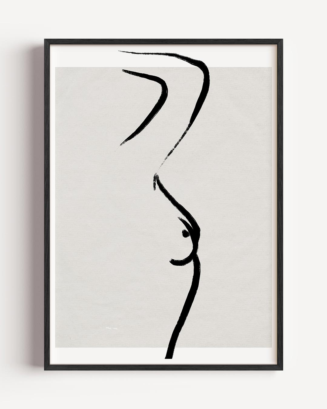 Elegante Lichaamssilhouet – lijntekening portret poster als wanddecoratie