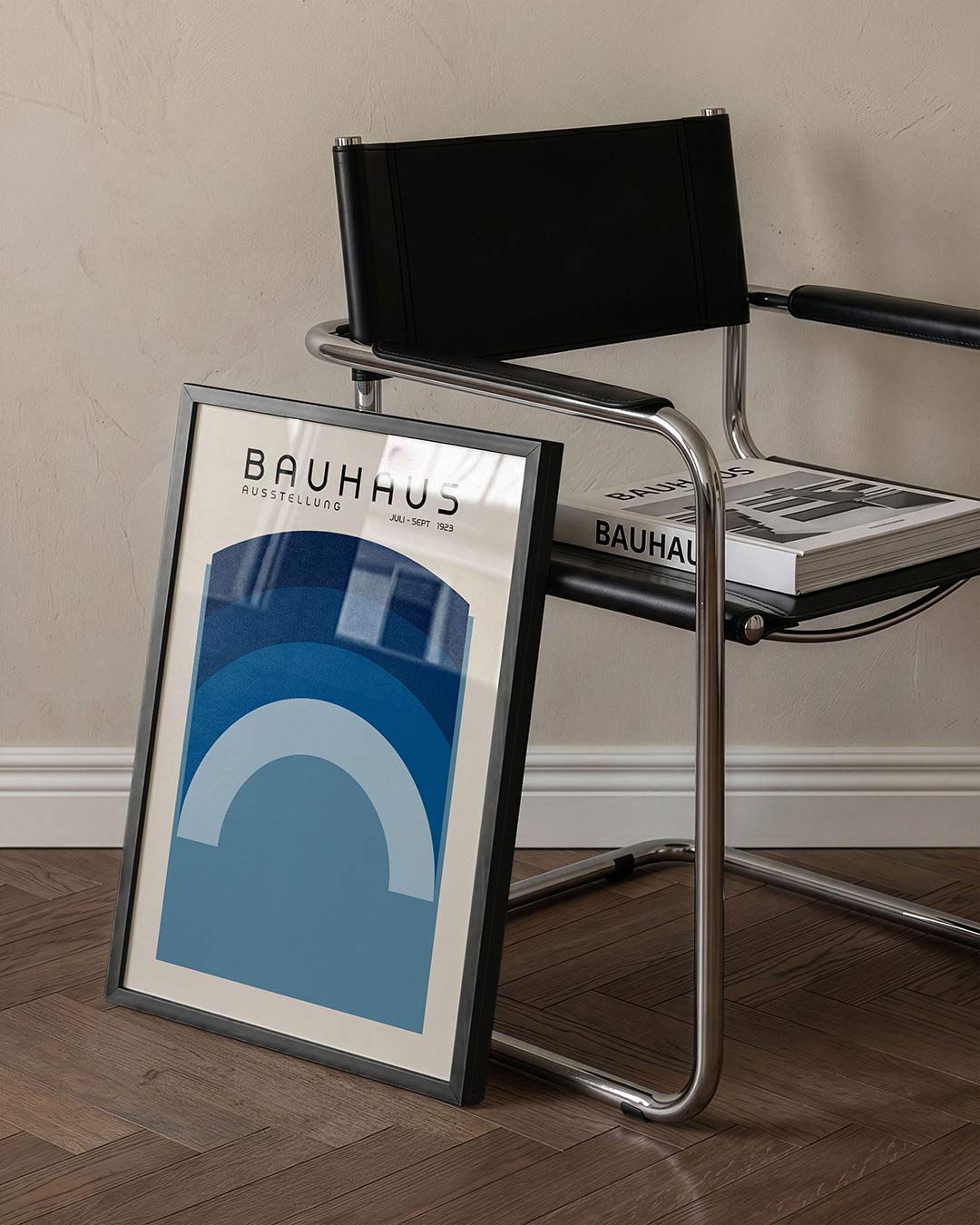 Boogvormen en kleur – staande Bauhaus poster voor aan de muur