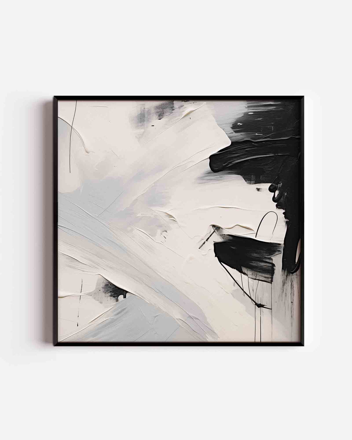 Abstracte zwart wit – abstracte vierkante poster als wanddecoratie