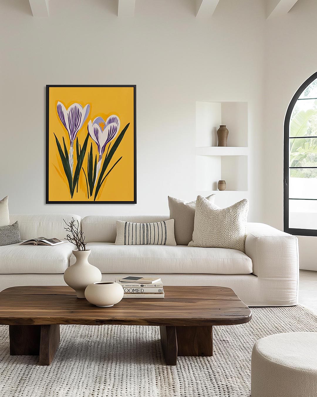 Bloemrijke illustratie – staand wanddecoratie kunstwerk