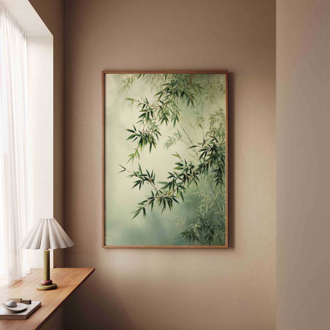Bamboe bladeren – staande jungle wanddecoratie van WallArtistic