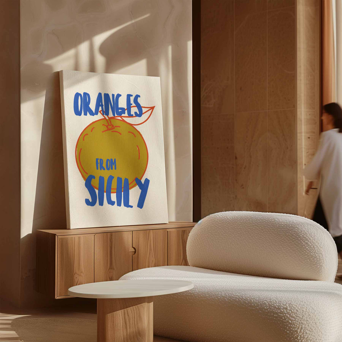 Siciliaanse Sinaasappelkunst – canvas wanddecoratie in portret formaat