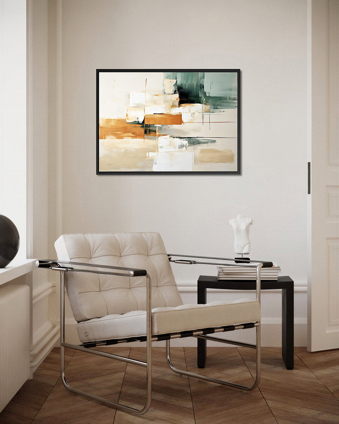 Geometrische kleurencompositie – Beige – kunstwerk op canvas, dibond of plexiglas