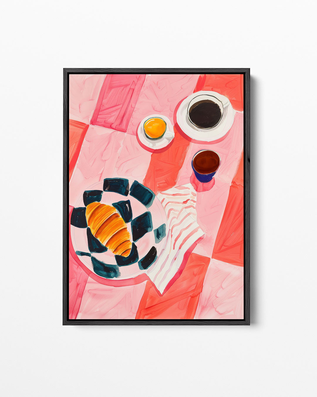 Vrolijk ontbijt tafereel – staand wanddecoratie kunstwerk