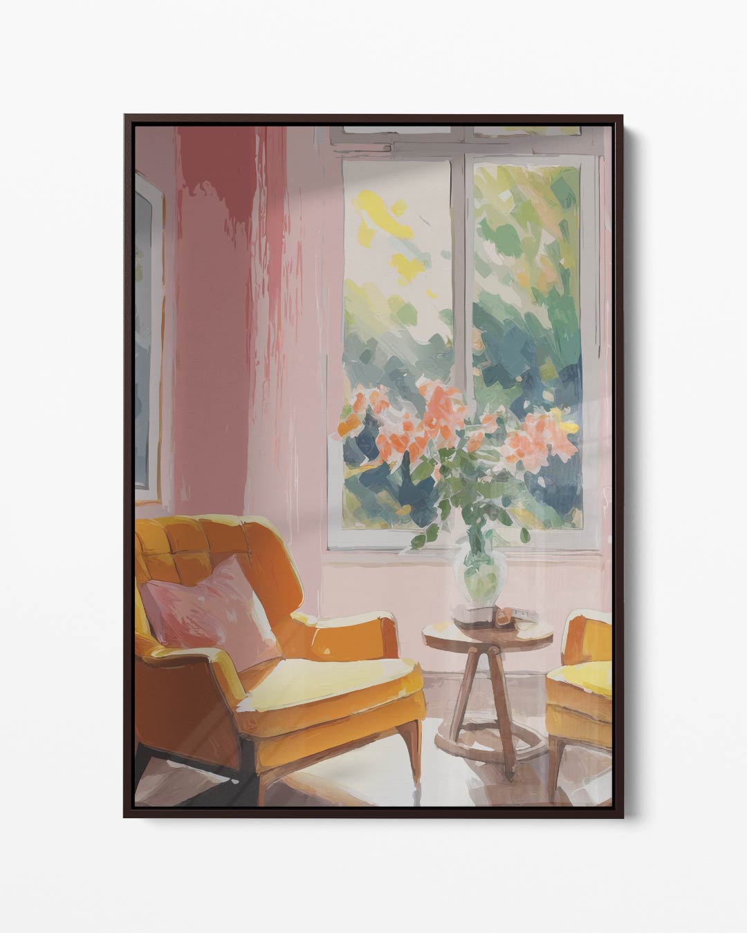 Zomerse Interieur Escapade – portret kunstwerk als wanddecoratie