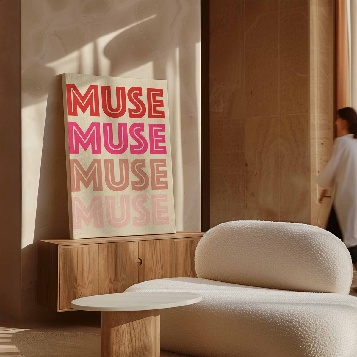 Kleurrijke Inspiratie MUSE Poster – staand kunstwerk voor modern interieur