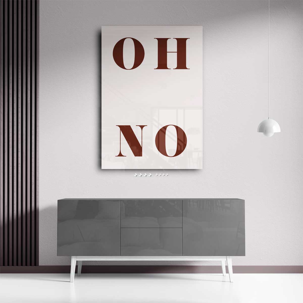 Oh No Poster – kunstwerk met zwarte baklijst