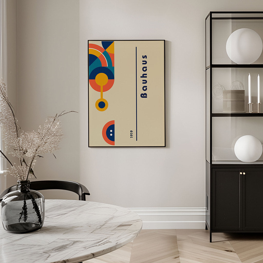 Vormen en vlakkenspel – geometrische Bauhaus poster in staand formaat