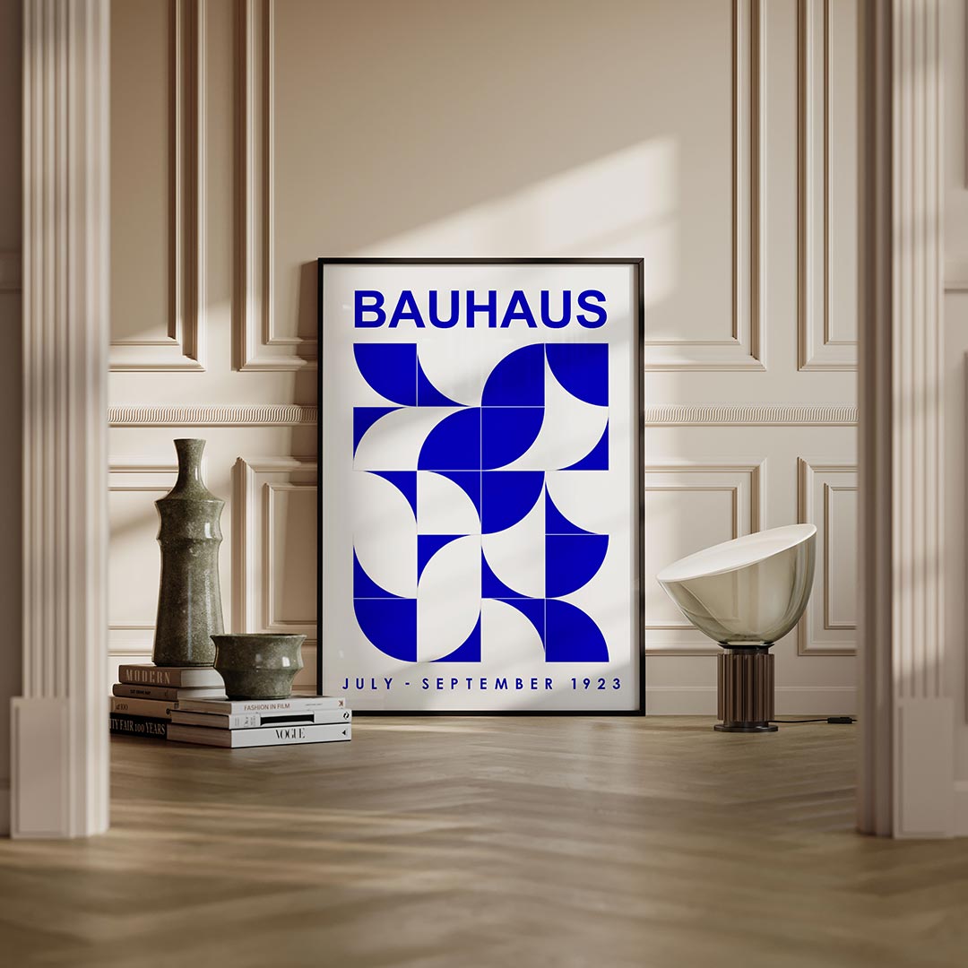 Vormritme en kleur – moderne Bauhaus wandkunst als poster