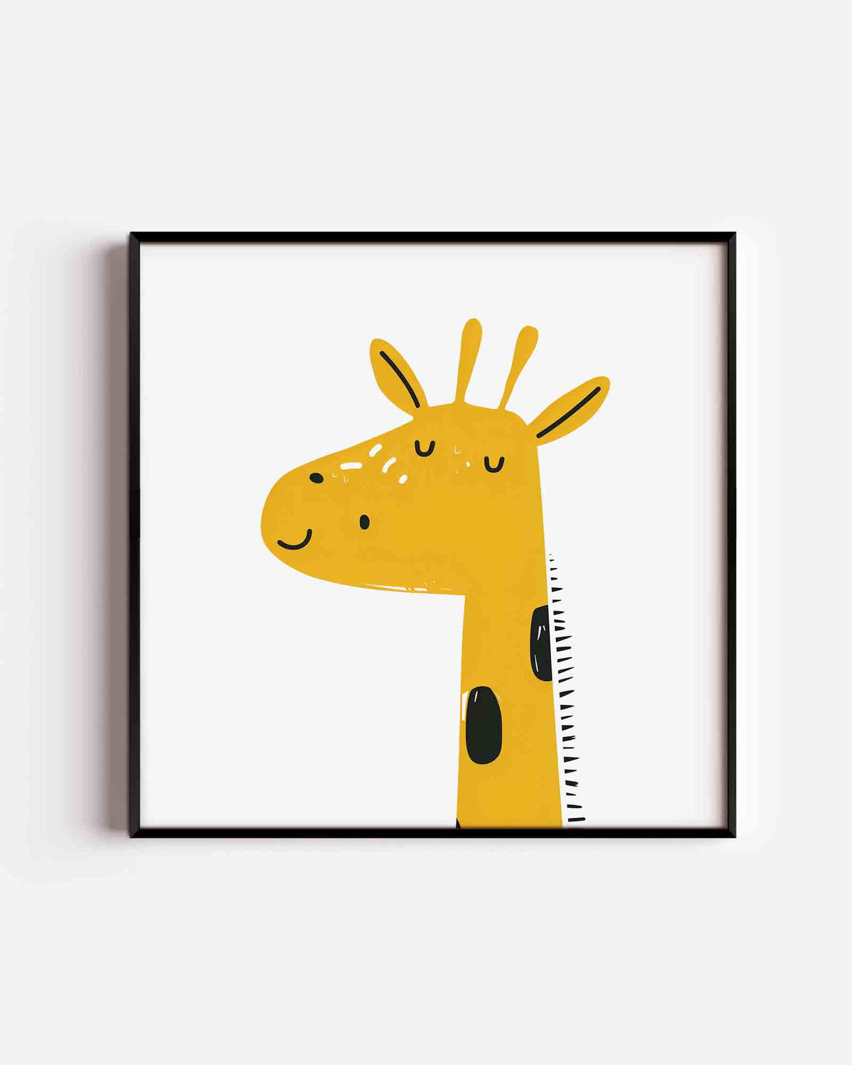 Slapende giraffe – vierkante kinderposter als wanddecoratie