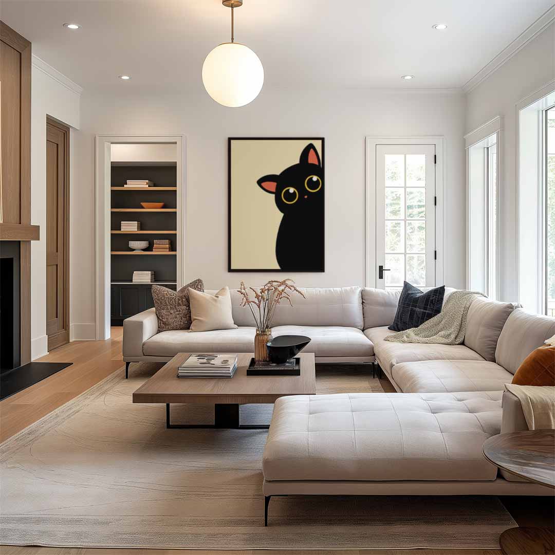 Schattige Kat Poster – dibond wanddecoratie in staand formaat