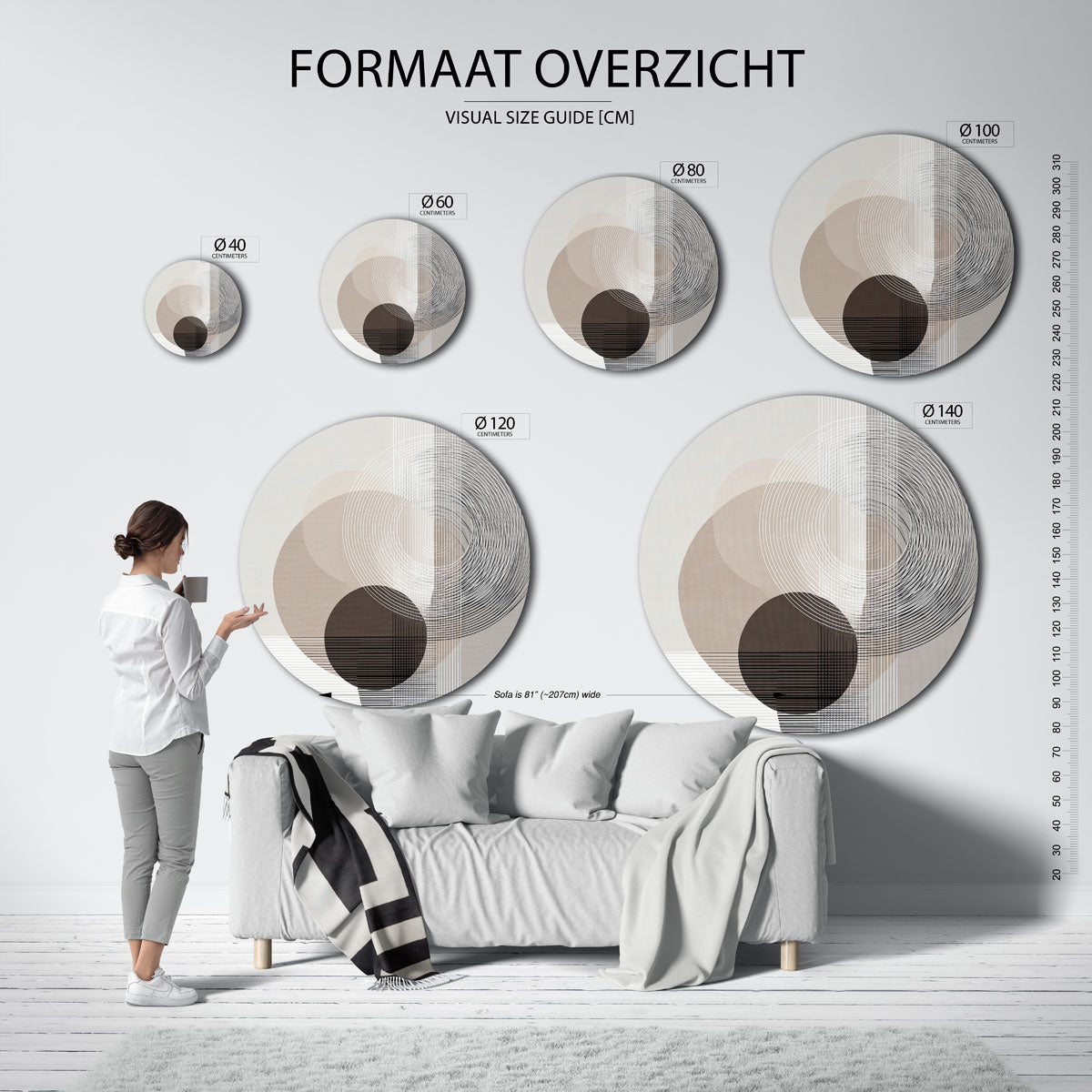 Grafische cirkels – moderne ronde muurdecoratie met abstracte vormen