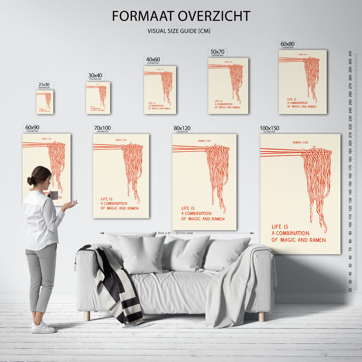 Ramen en magie – staande muurposter met Aziatische uitstraling