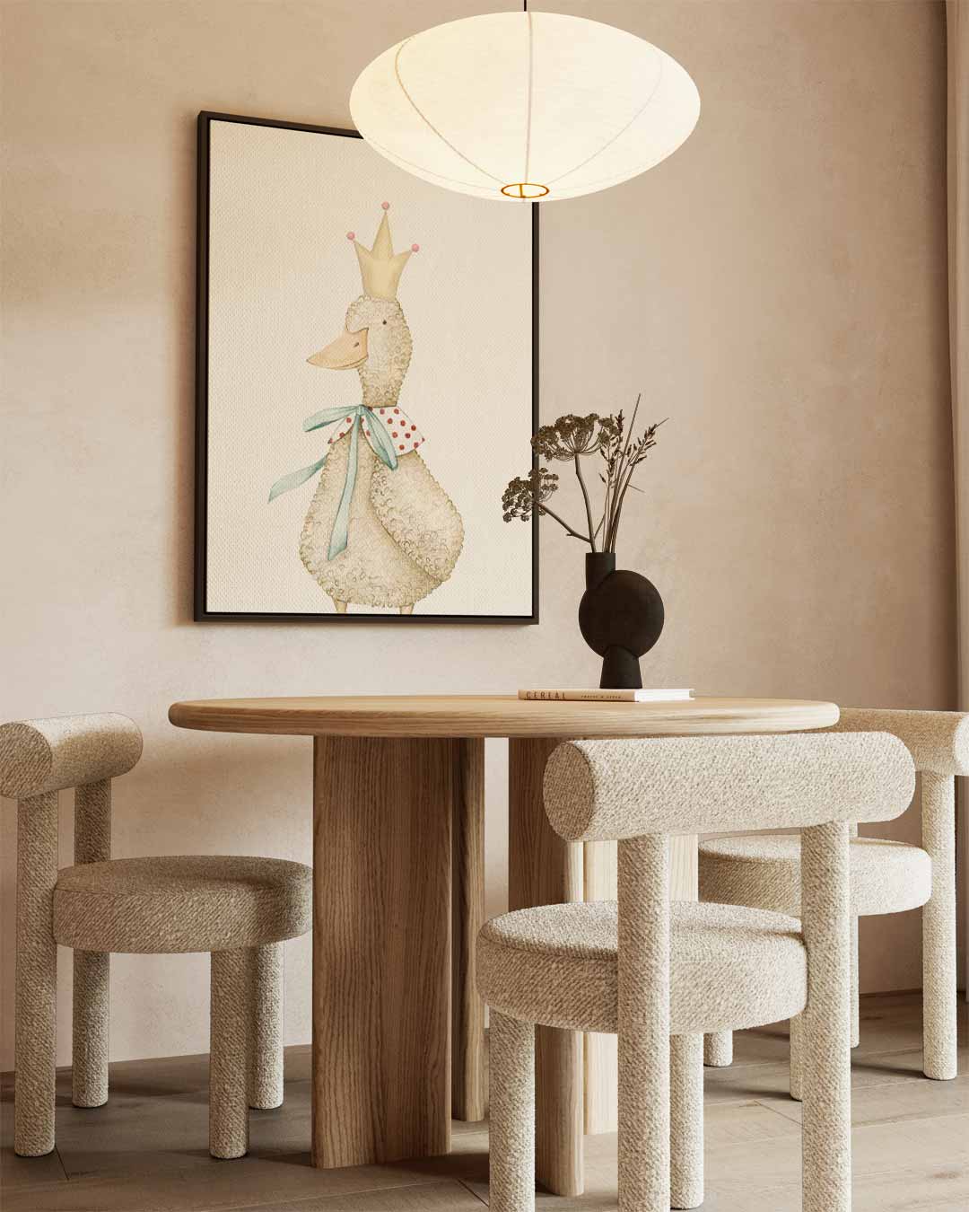 Koning Eend met Kroon – staand kunstwerk voor modern interieur