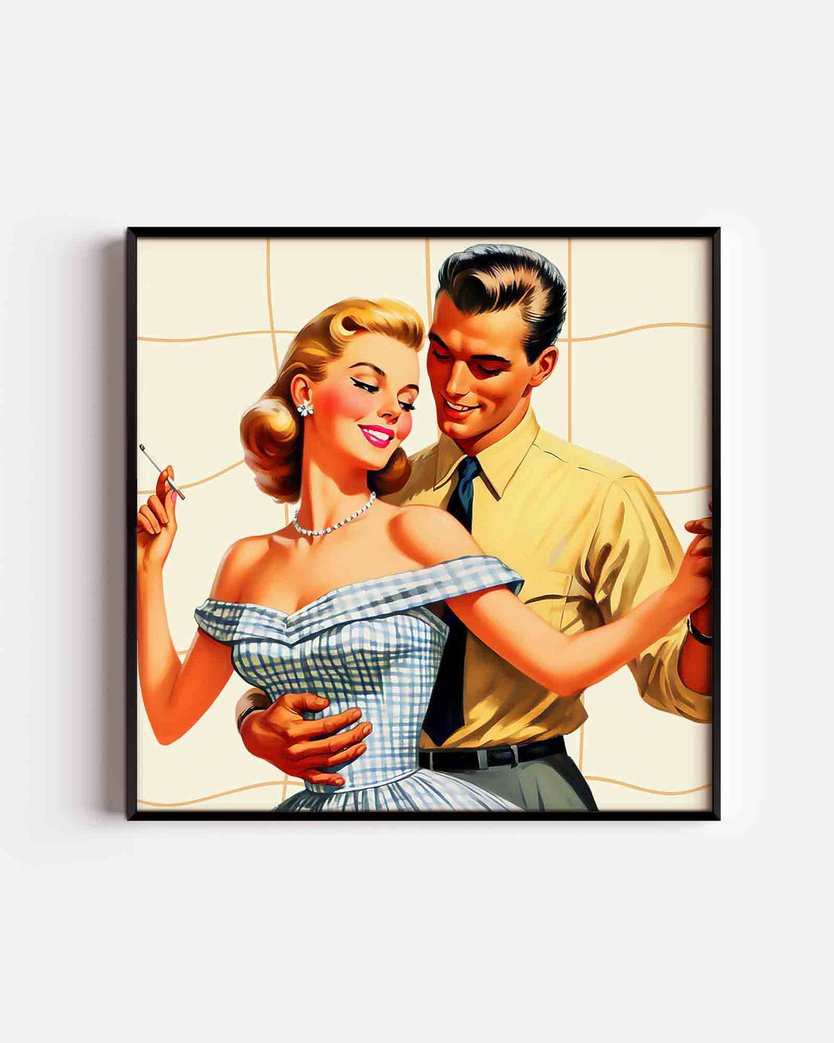 Dansend koppel – Pop Art vierkante poster als wanddecoratie
