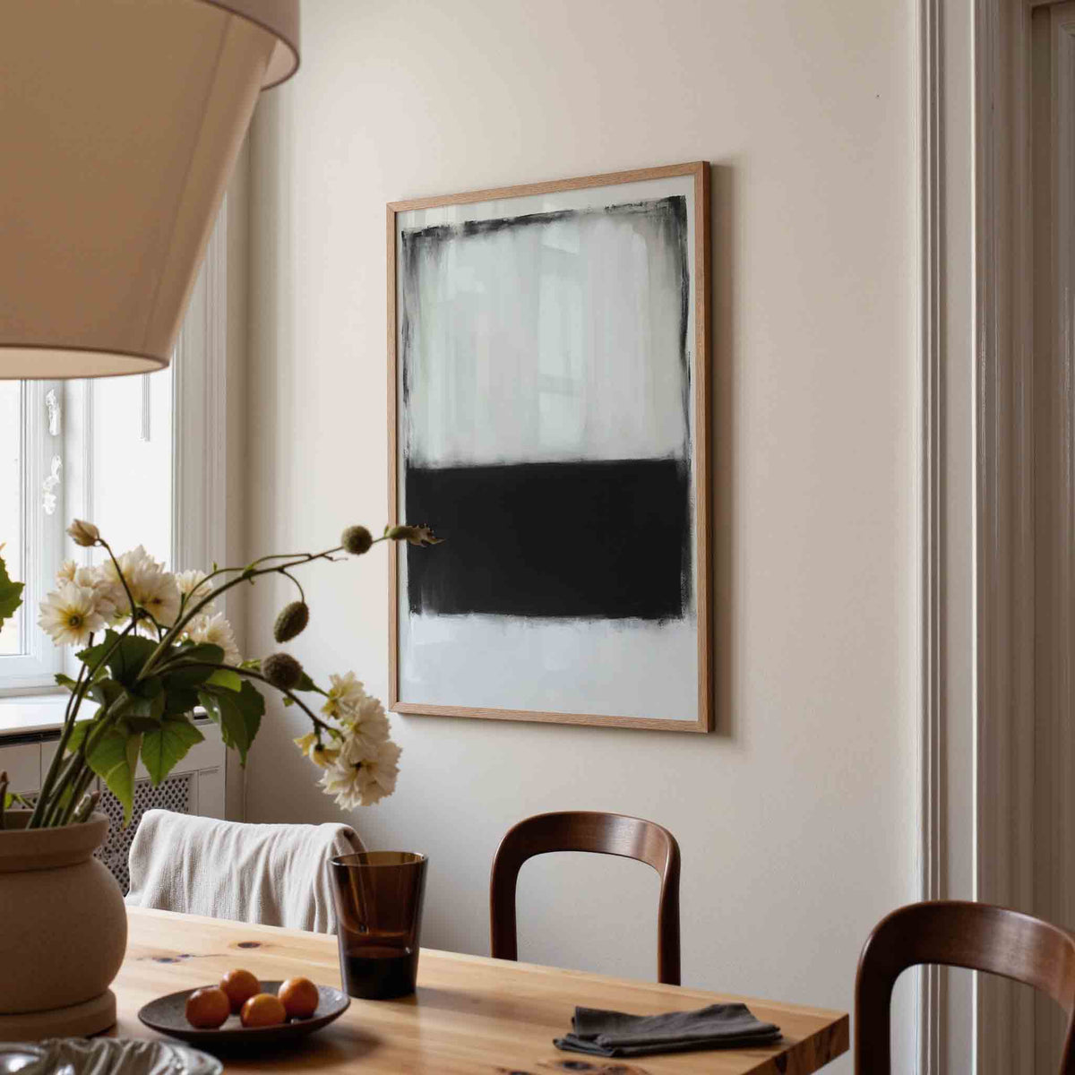 Zwart en wit rechthoek – kunst en design poster in portret formaat
