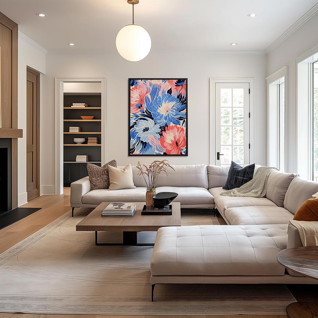 Bloemrijke kleurenpracht – decoratief kunstwerk voor aan de muur