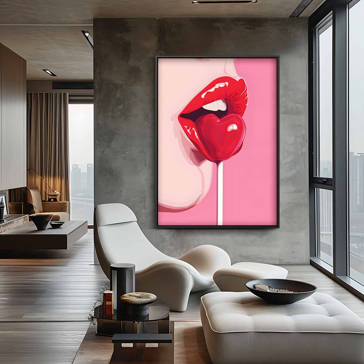 Sweet Temptation Pop Art – staande wandkunst voor woonkamer of interieur