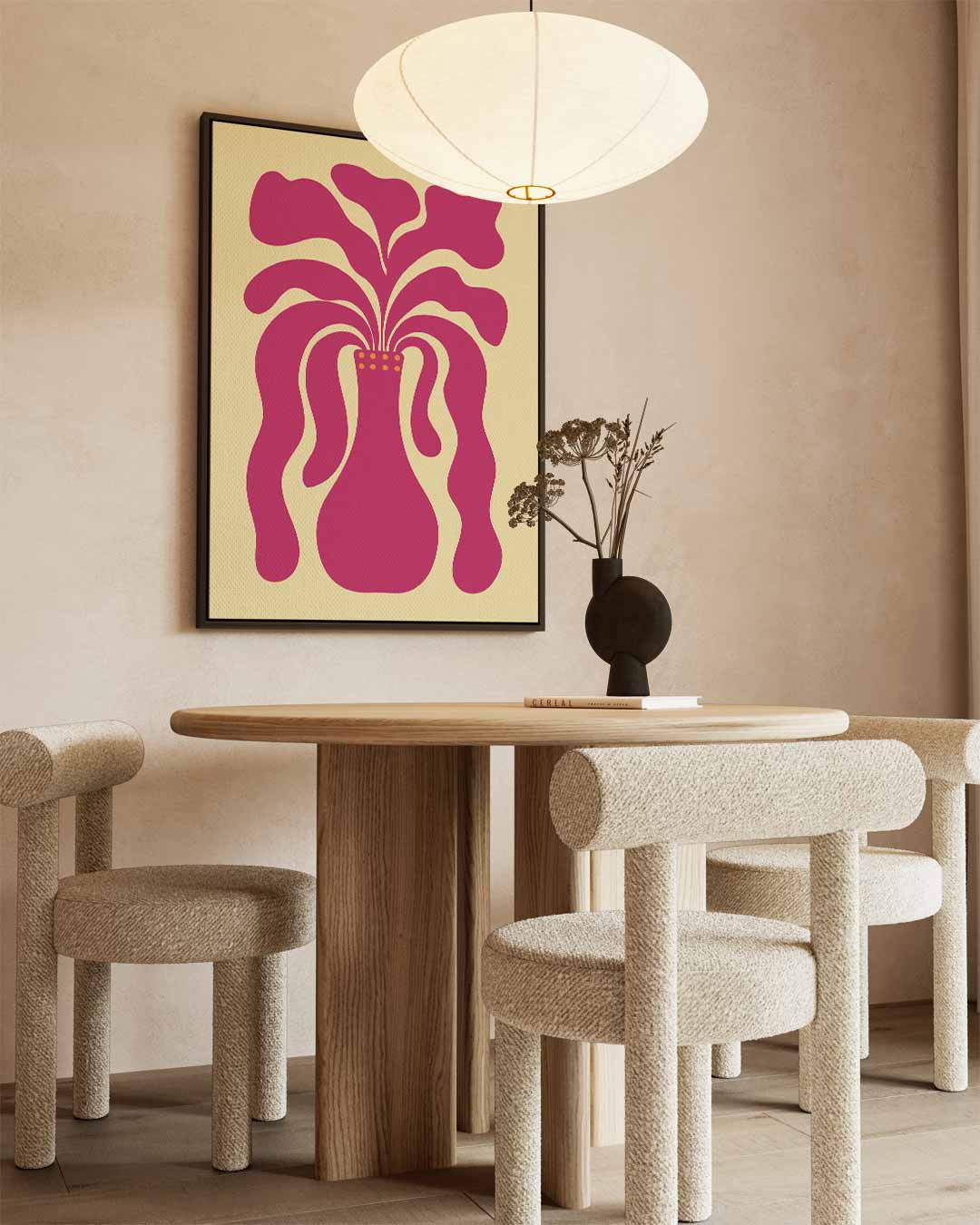 Abstracte Vaas met Organische Vormen – staande wandkunst voor woonkamer of interieur
