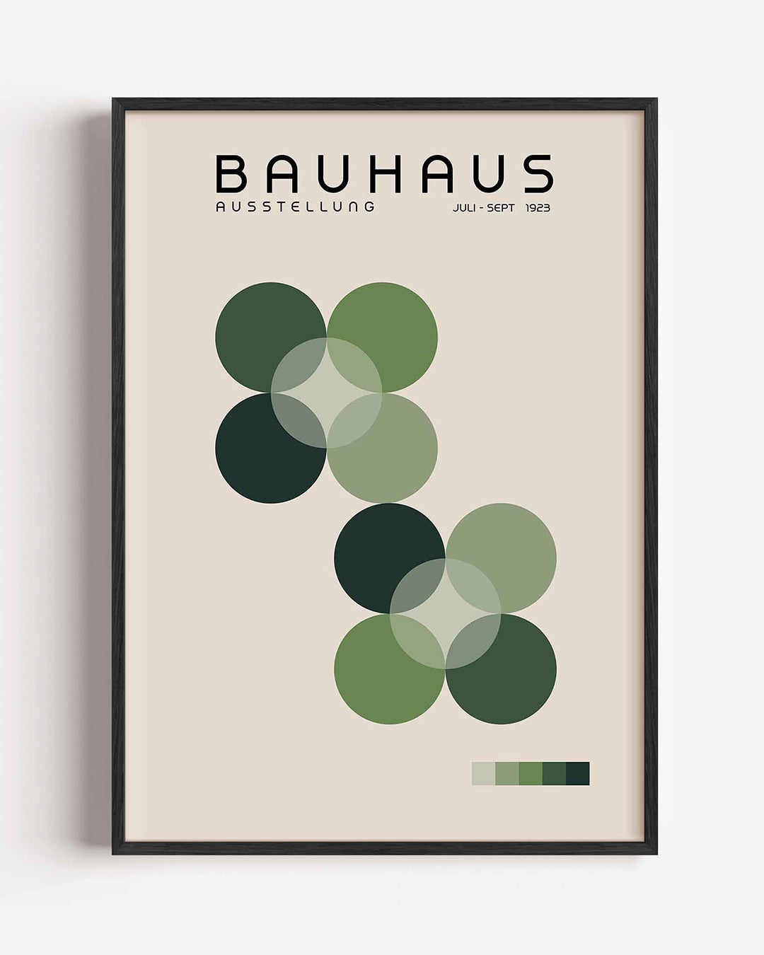 Cirkelvormen en vlakken – staande Bauhaus poster als wanddecoratie
