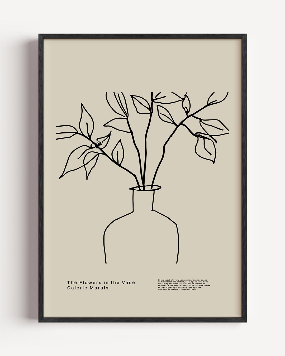 Minimalistische Bloemenvaas – keuken portret poster als wanddecoratie